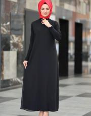 785 uzun şifonlu içlik siyah