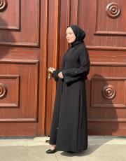 noora abaya kol dantel 8854 siyah 3