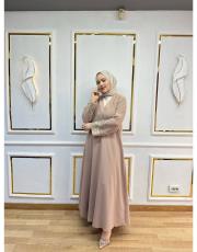 noora abaya kol dantel 8854 vizon 3