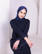 etek kol elde siyah taş işleme ferace 32086 laci 2