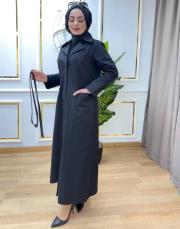 uzun tam boy trençkot 2024302 siyah