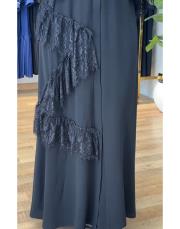 çapraz dantel taş işleme abaya 32212 siyah