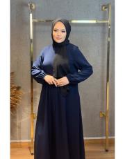 a pile düz ferace taşsız 32264 lacivert