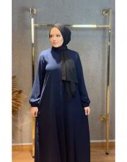 a pile düz ferace taşsız 32264 lacivert 2