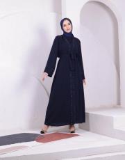 boydan şerit taşlı abaya 32174 laci