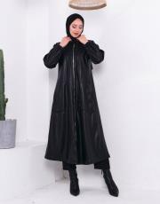 deri yağmurluk 8890 siyah