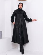 deri yağmurluk 8890 siyah 3