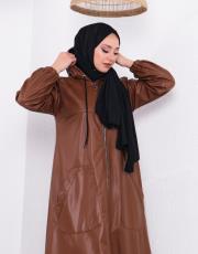 deri yağmurluk 8890 kahve 2