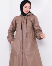 deri yağmurluk 8890 krem 2