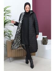 943 velboa kapitone fer. ceket siyah 2