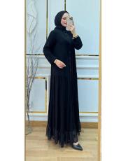 4423 gupur elbise siyah 3