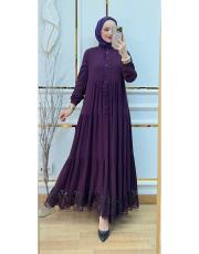 4423 gupur elbise mürdüm