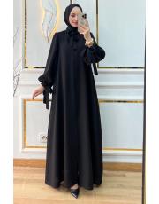 bağcıklı cepli ferace 33302 siyah