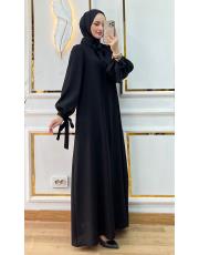 bağcıklı cepli ferace 33302 siyah 3