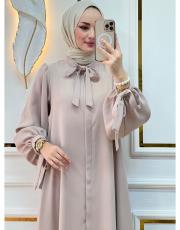 bağcıklı cepli ferace 33302 bej 2