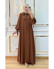 bağcıklı cepli ferace 33302 taba