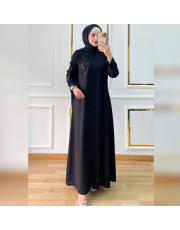 belya yaprak desenli ferace siyah 2