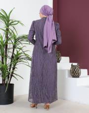 ahsen simli dantel elbise 20234004 lila 3