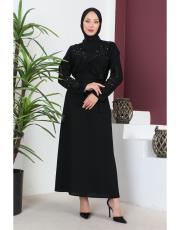 meva elde kesme taş işleme elbise siyah