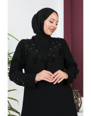 meva elde kesme taş işleme elbise siyah 2