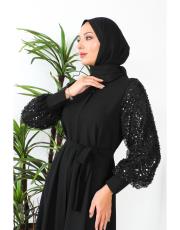 fermuar kol payet ferace  32293 siyah 2