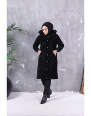 kürklü kapitone mont 20234011 siyah