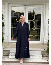 inci kol etek abaya 20234020 lacivert