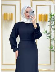 düz basic elbise siyah 2