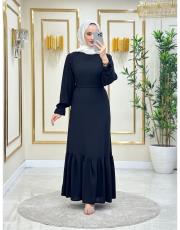 düz basic elbise siyah 3