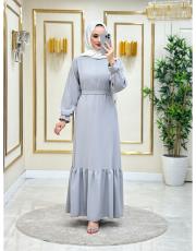 düz basic elbise gri 3