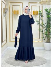 düz basic elbise lacivert