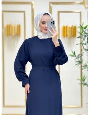 düz basic elbise lacivert 2