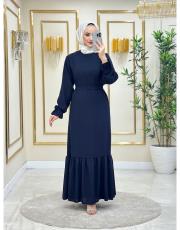 düz basic elbise lacivert 3